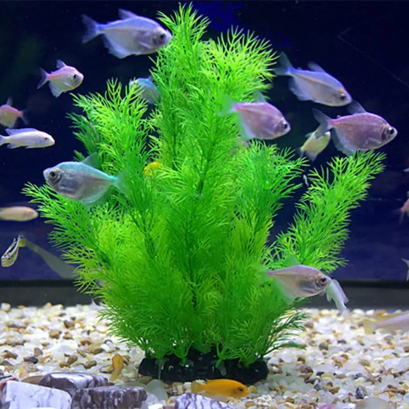 Aquarium Fish Hiding Places - Artificial Aquarium Decor Plants Underwater Water