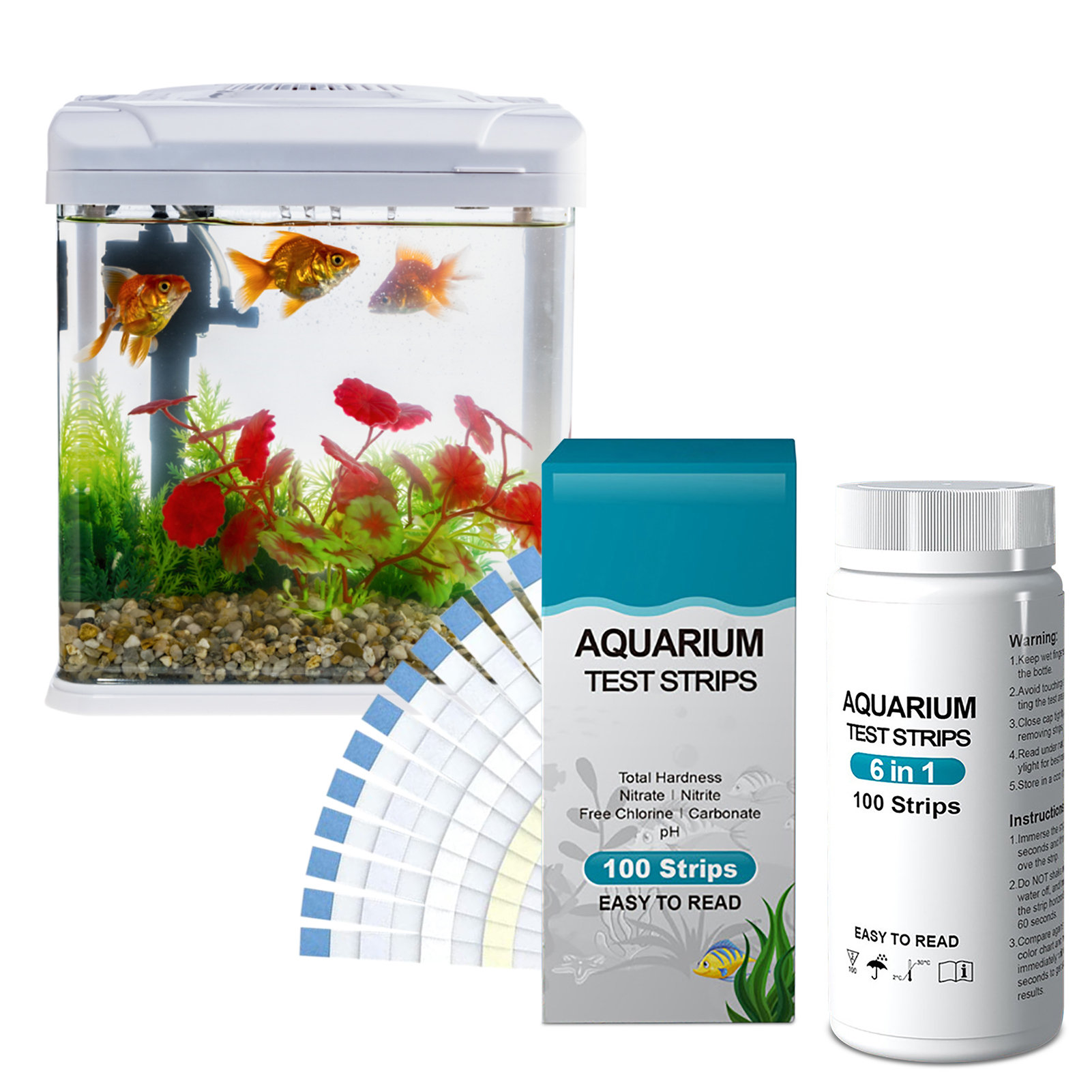 100pcs 6-in-1 Water Quality Te - Aquarium Fish In Pond ulasan dan harga