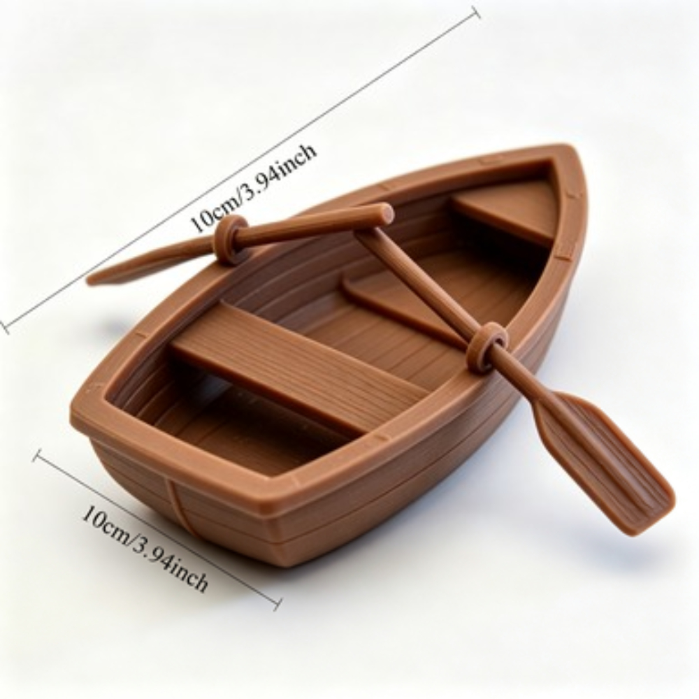 Mini Double Oar Wooden Boat Aq - Aquarium Fish Only ulasan dan harga