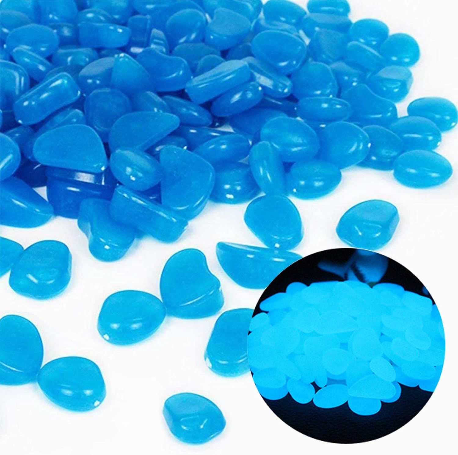 Fish Tank Rocks Glow Blue Pebb - Aquarium Fish Farm ulasan dan harga
