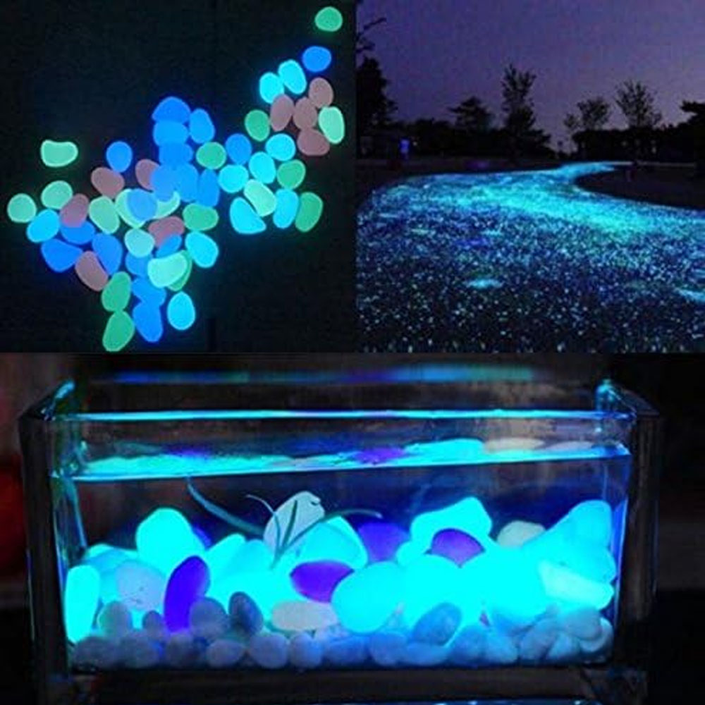 Fish Tank Rocks Glow Blue Pebb - Aquarium Fish Farm ulasan dan harga