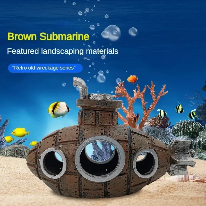 Resin Submarine Ornaments Aqua - Aquarium Fish Hiding Places ulasan dan harga