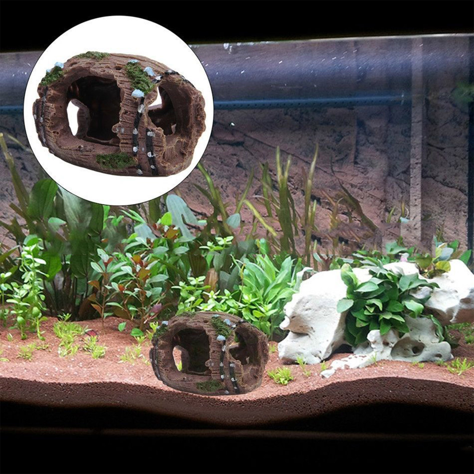 Resin Aquarium Ornaments Decor - Aquarium Fish Hiding Places ulasan dan harga