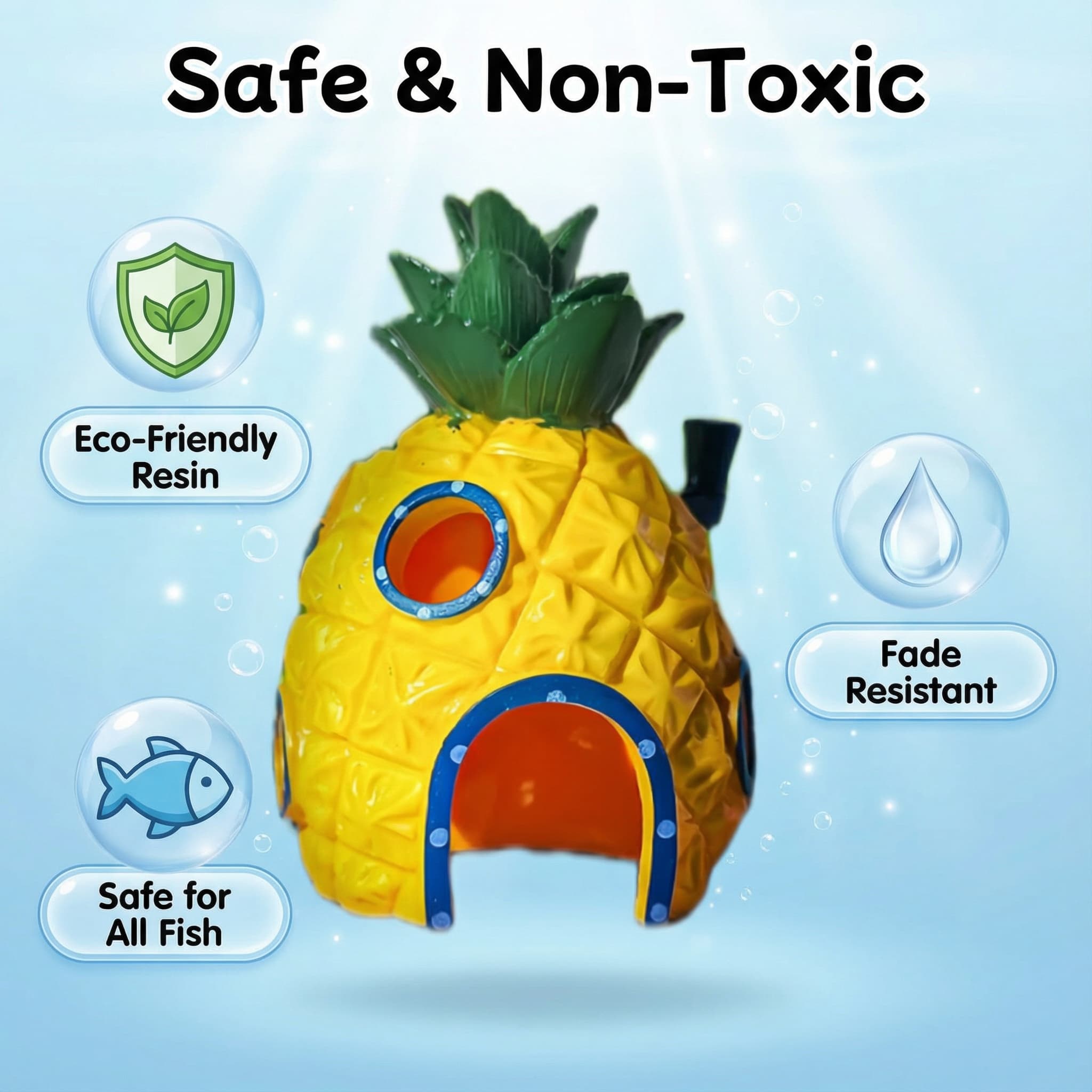 Pineapple House Aquarium Decor - Aquarium Fish Hiding Places ulasan dan harga