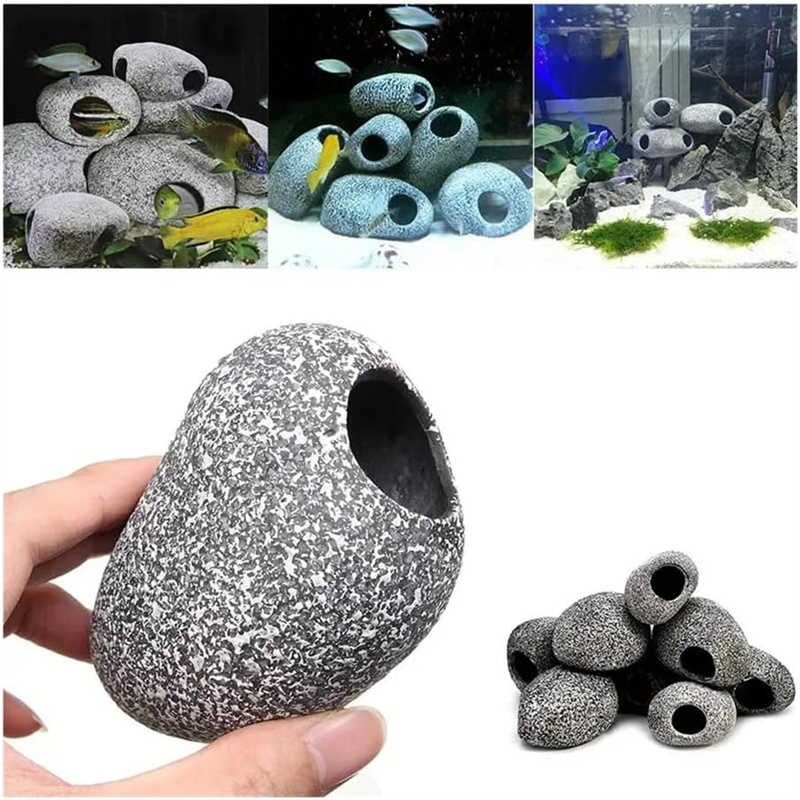 1/2Pcs Aquarium Cichlid Stone  - Aquarium Fish Hiding Places ulasan dan harga